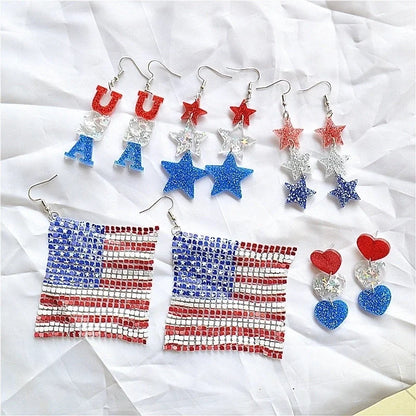 1 Pair Retro Color Block Plating Arylic Iron Aluminum Silver Plated Drop Earrings