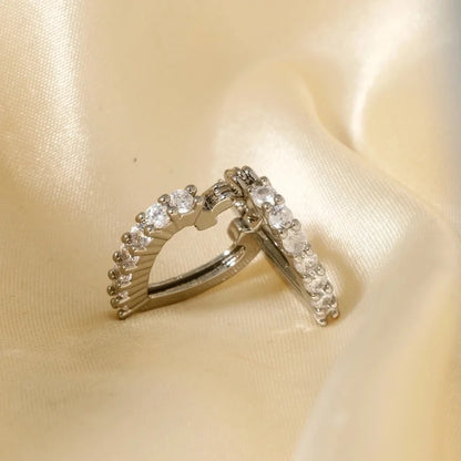 1 Pair Minimalist Heart Shape Plating Inlay Copper Zircon K Gold Plated Earrings