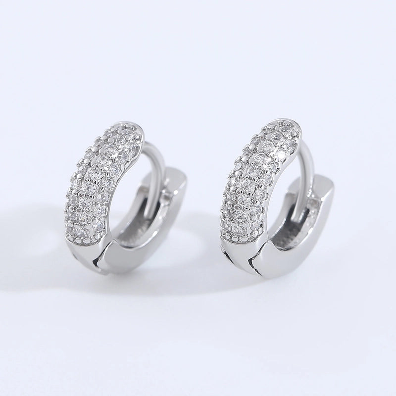 1 Pair Elegant Minimalist Classic Style Geometric Inlay Copper Zircon Earrings