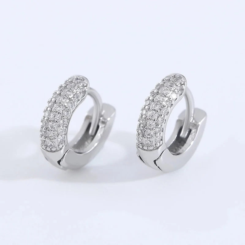 1 Pair Elegant Minimalist Classic Style Geometric Inlay Copper Zircon Earrings