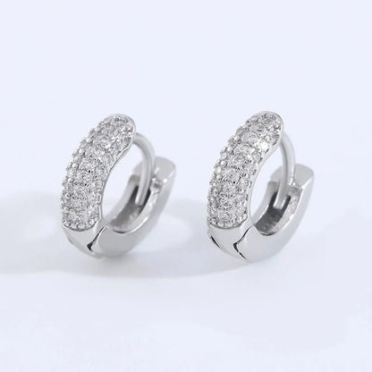 1 Pair Elegant Minimalist Classic Style Geometric Inlay Copper Zircon Earrings