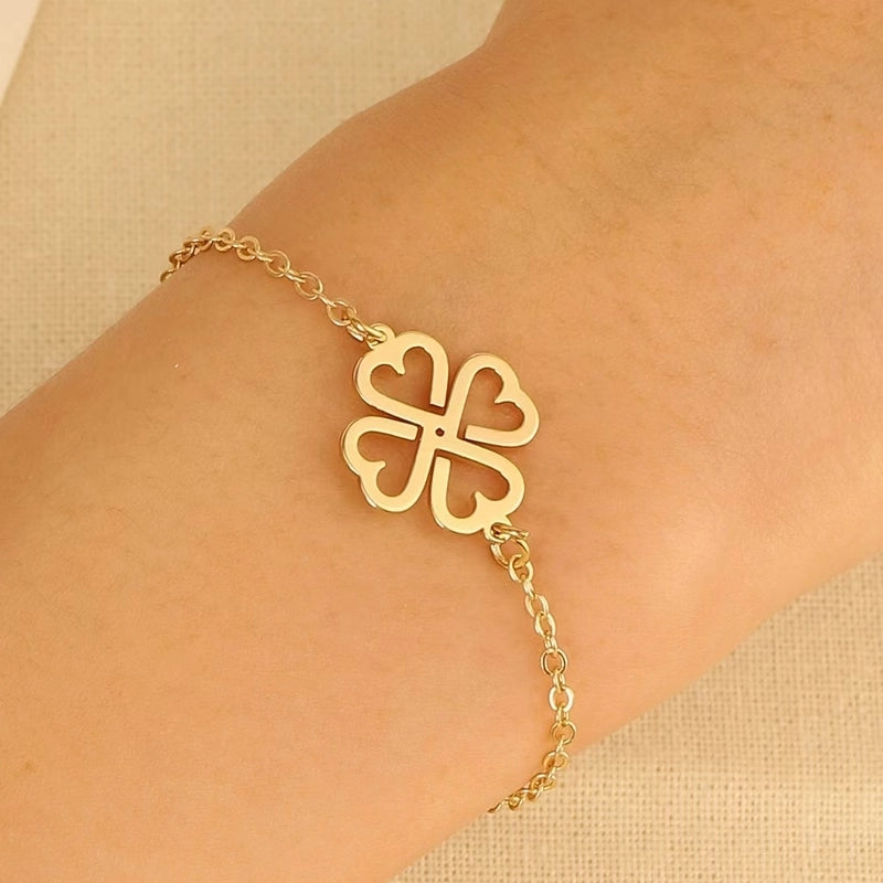 Minimalist Classic Style Snowflake 304 Stainless Steel Zircon Stainless Steel Bracelets In Bulk