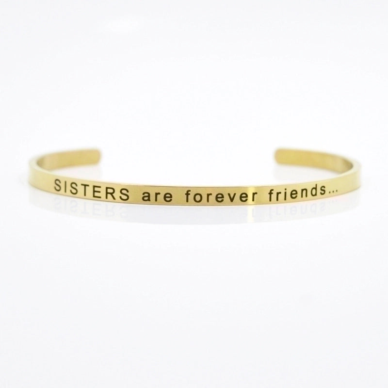 Minimalist Letter Stainless Steel Bangle