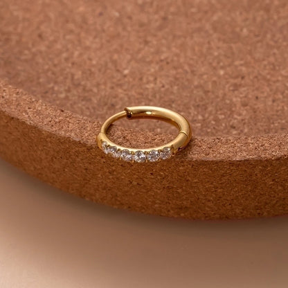 1 Piece Ear Cartilage Rings & Studs Minimalist Classic Style Shiny Round 316L Stainless Steel Plating Inlay Zircon