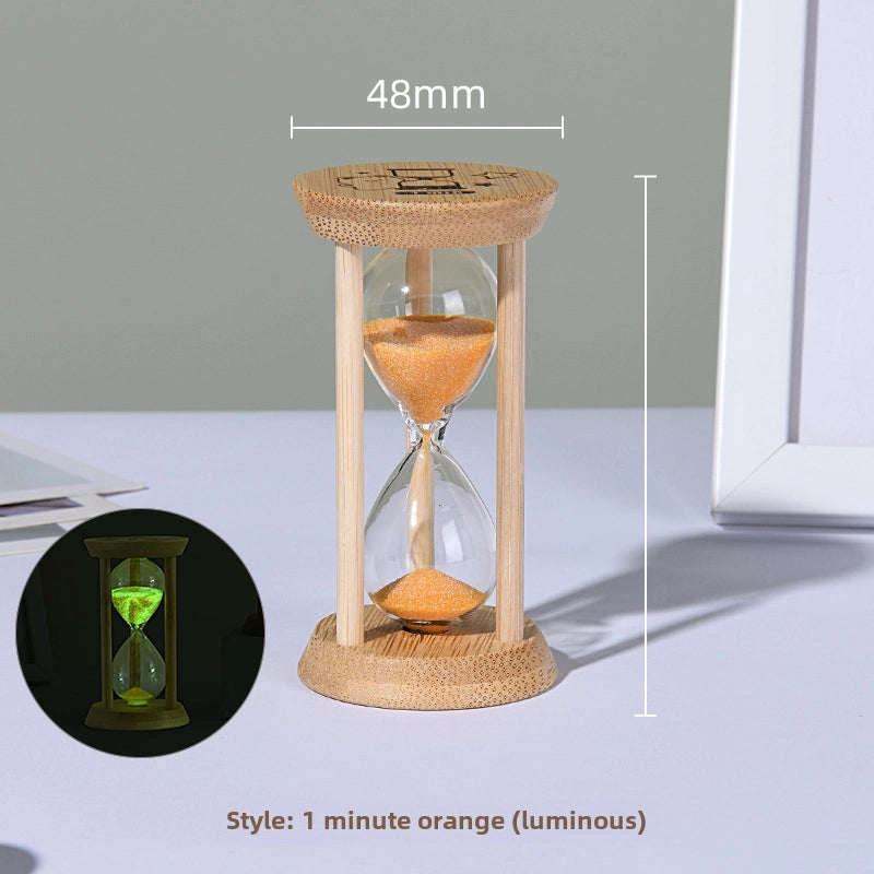 Creative Bamboo Fluorescent Timer Home Bedroom Ornaments 1-30 Minutes Luminous Time High Sense