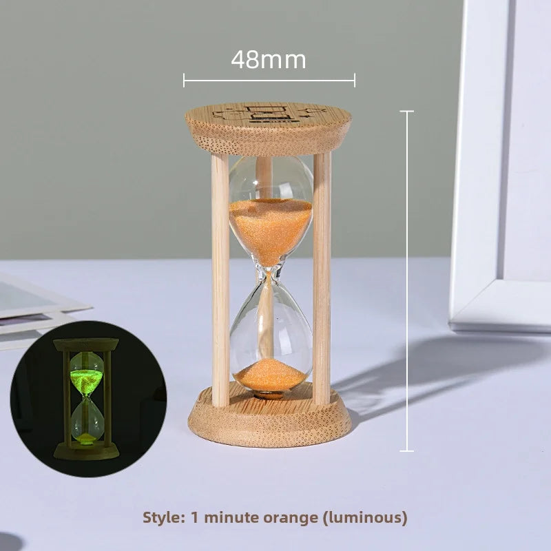 Creative Bamboo Fluorescent Timer Home Bedroom Ornaments 1-30 Minutes Luminous Time High Sense