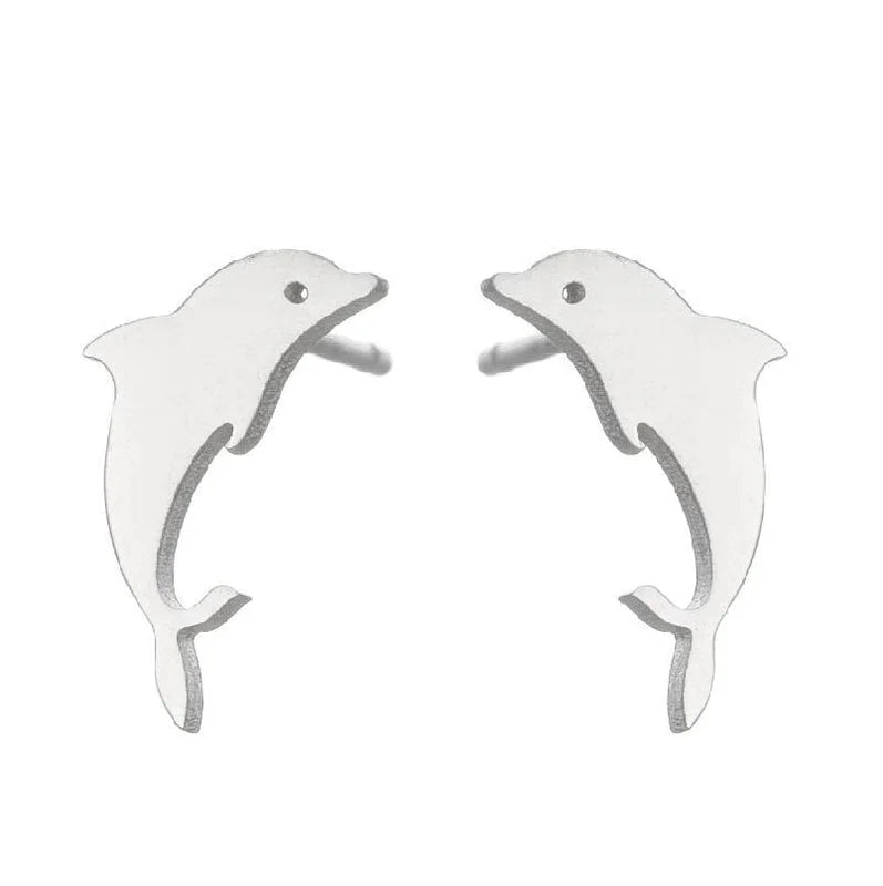 1 Pair Minimalist Animal Plating 304 Stainless Steel 18K Gold Plated Ear Studs