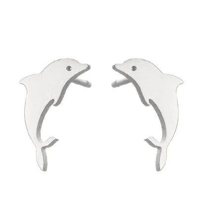 1 Pair Minimalist Animal Plating 304 Stainless Steel 18K Gold Plated Ear Studs