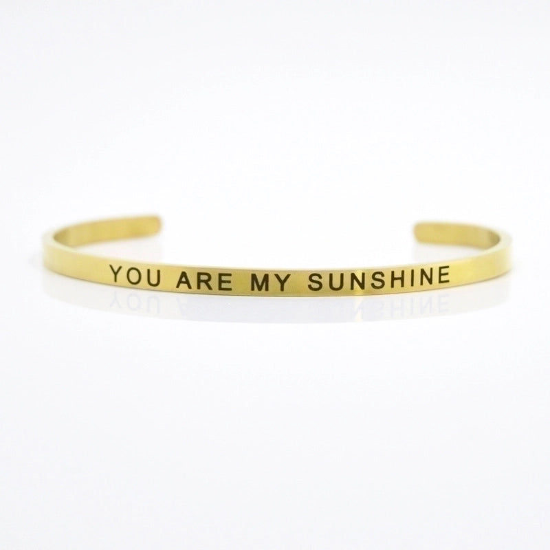 Minimalist Letter Stainless Steel Bangle