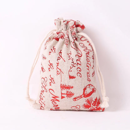 Christmas Apple Bag 24 Bronzing Linen Advent Calendar Gift Hanging Bag Christmas Apple Packaging Bag