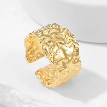 Fashion Geometric 304 Stainless Steel 18K Gold Plated Plating Open Ring