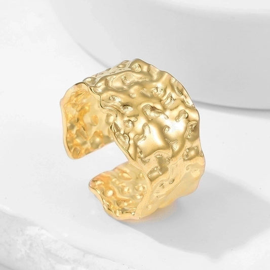 Fashion Geometric 304 Stainless Steel 18K Gold Plated Plating Open Ring