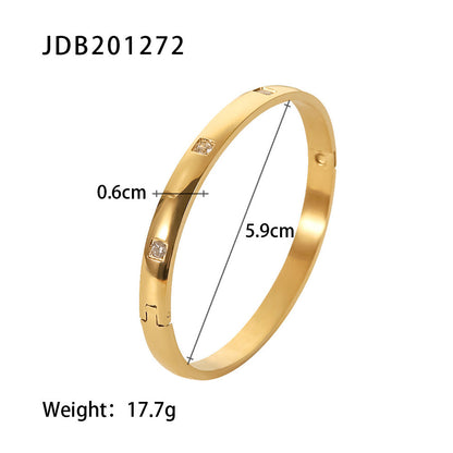 Women IG Style Geometric Stainless Steel 18K Gold Plated Bracelets