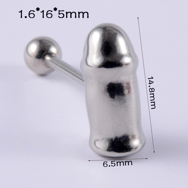 1 Piece Tongue Rings Minimalist Geometric 304 Stainless Steel Plating 18K Gold Plated