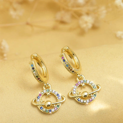 1 Pair Elegant Minimalist Cross Life Tree Plating Copper Zircon Drop Earrings