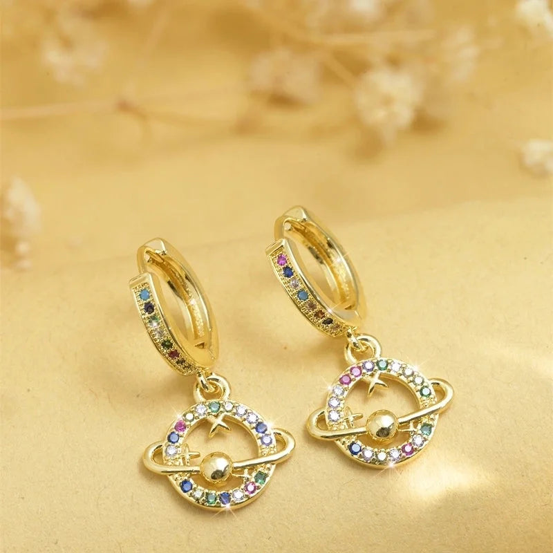 1 Pair Elegant Minimalist Cross Life Tree Plating Copper Zircon Drop Earrings