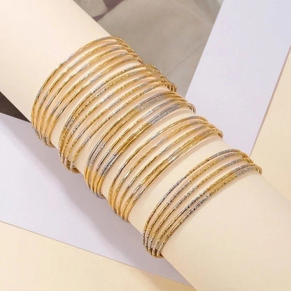 Copper 18K Gold Plated Minimalist Plating Solid Color Bangle