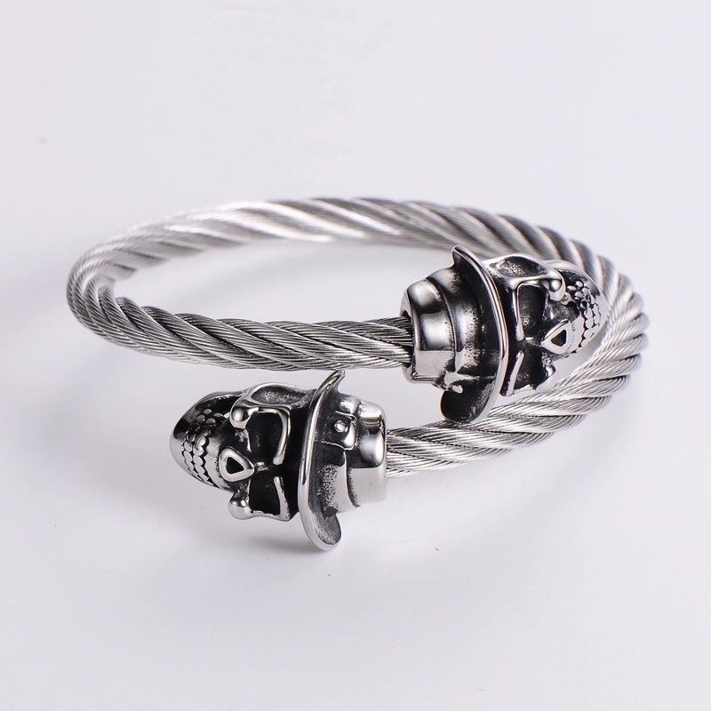 304 Stainless Steel 18k Gold Plated Hip-hop Inlay Geometric Acrylic Pearl Bangle