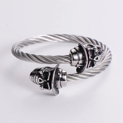 304 Stainless Steel 18k Gold Plated Hip-hop Inlay Geometric Acrylic Pearl Bangle