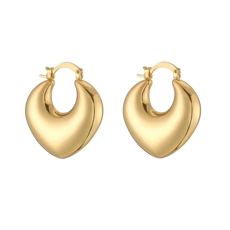 1 Pair Vintage Style Minimalist C Shape Oval Twist Plating Copper 18k Gold Plated Earrings