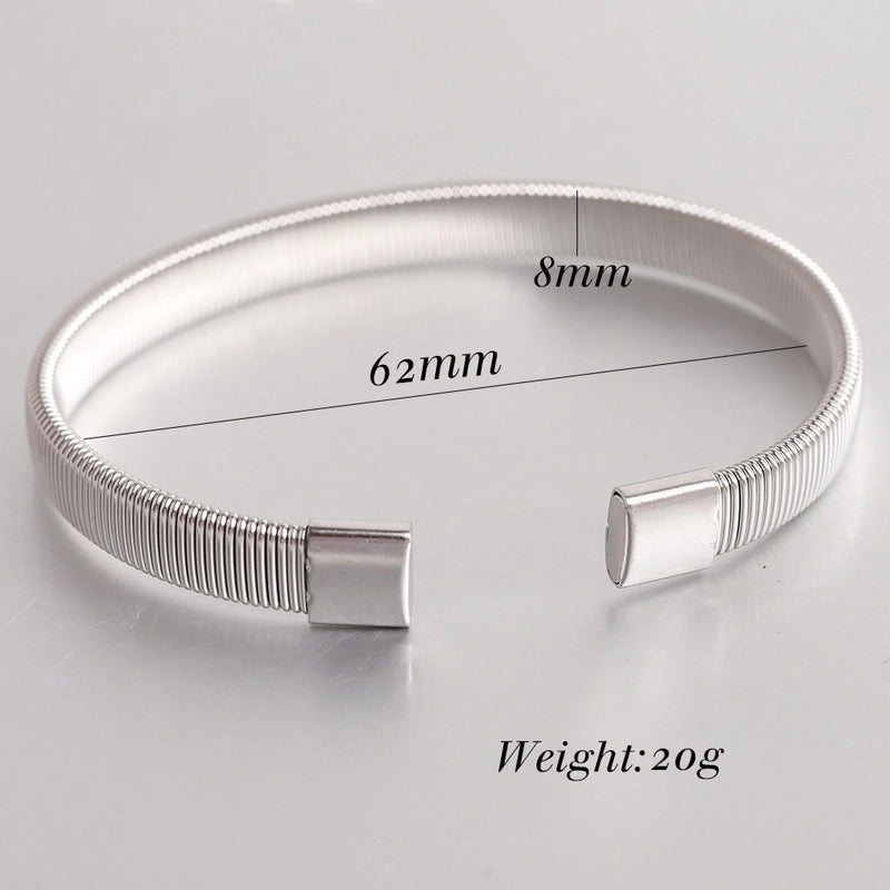 Minimalist Solid Color Titanium Steel Plating Cuff Bracelets