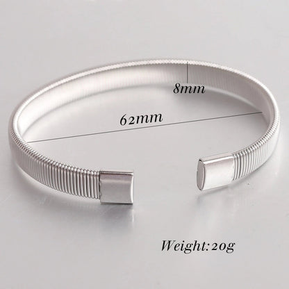Minimalist Solid Color Titanium Steel Plating Cuff Bracelets