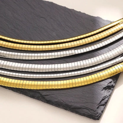 Basic Modern Style Classic Style Geometric Titanium Steel Plating Choker