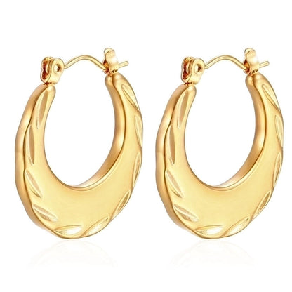1 Pair Minimalist Classic Style Solid Color Plating 201 Stainless Steel 18K Gold Plated Earrings