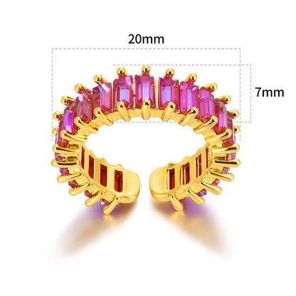 Modern Style Classic Style Geometric 304 Stainless Steel Zircon Plating Inlay Open Rings