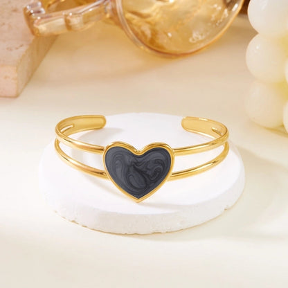 Casual Elegant Lady Heart Shape 304 Stainless Steel Bangle In Bulk