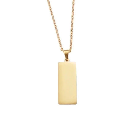 Stainless Steel 18K Gold Plated Minimalist Classic Style Geometric None Pendant Necklace