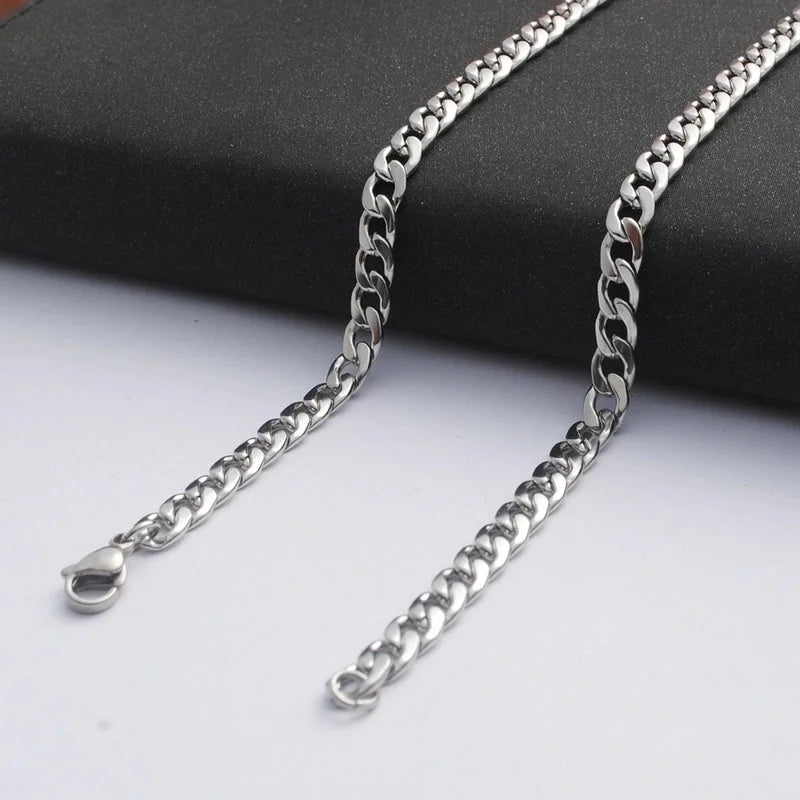 2 Pieces Minimalist Solid Color Stainless Steel Plating Necklace Chain 1 Piece