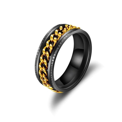 Minimalist Waves Titanium Steel Plating Gold Plated Rings