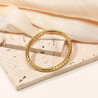 Minimalist Classic Style Geometric 304 Stainless Steel Silver Plated Bangle In Bulk