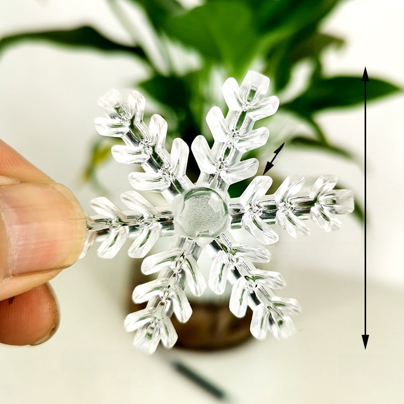 10 Pieces Transparent Round Ball Snowflake Small Five-star Christmas Tree Light String Accessories Five-pointed Star Tree Top Star Christmas Decoration