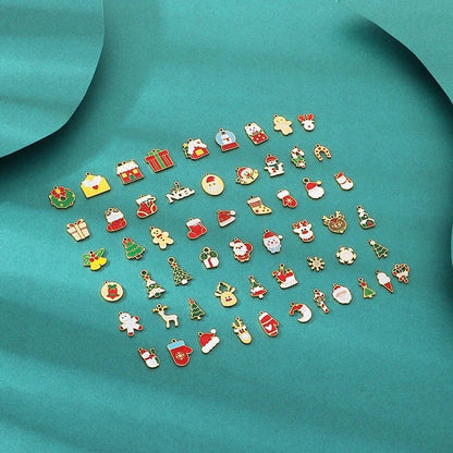 Christmas Elements Series Diy Accessories Stainless Steel Elk Santa Claus Snowflake Gloves Pendant