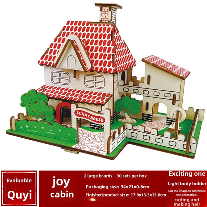 Stall Supply Children's Wooden 3D Puzzle Adult Puzzle Christmas Building Handmade Educational Model Toy