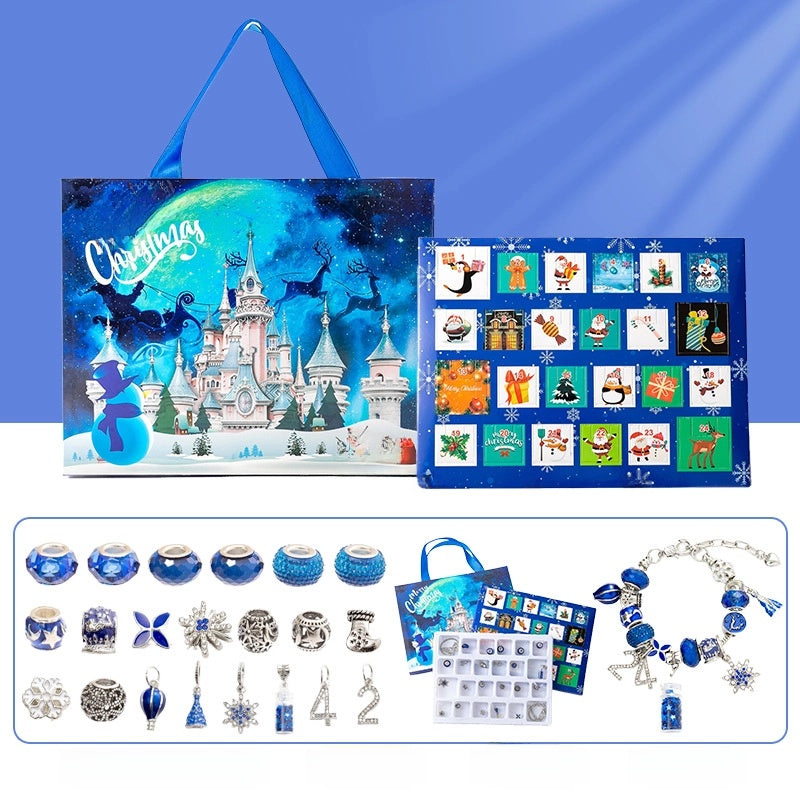 New Christmas Blind Box Set Snowflake Oil Drop Beaded Bracelet Cute Christmas Old Man Bell Christmas Tree Accessories