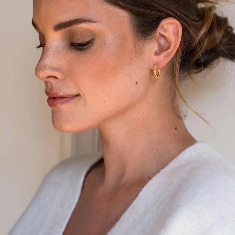 1 Pair Casual Minimalist Streetwear Twist Plating Inlay 304 Stainless Steel Zircon Earrings