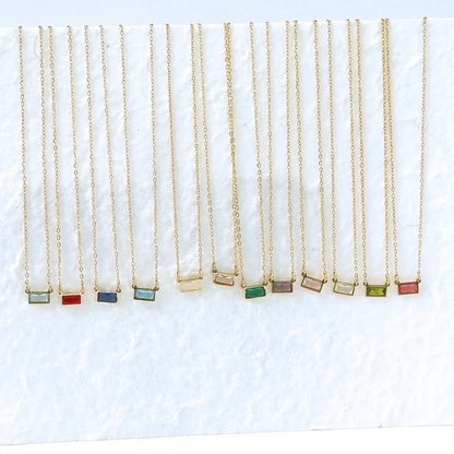 IG Style Modern Style Classic Style Rectangle 304 Stainless Steel Zircon 18K Gold Plated Inlay Pendant Necklace