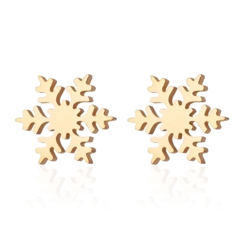 1 Pair Fashion Christmas Tree Plating 304 Stainless Steel 18K Gold Plated Ear Studs