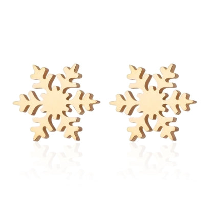 1 Pair Fashion Christmas Tree Plating 304 Stainless Steel 18K Gold Plated Ear Studs