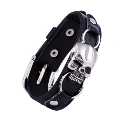 Punk Skull Pu Leather Alloy Halloween Unisex Bracelets