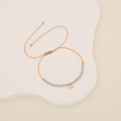 Women Heart Artificial Crystal Knitting Bracelets