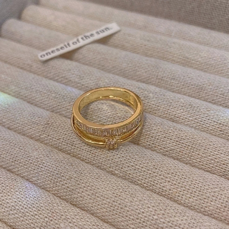 Elegant Lady Heart Shape Crown Flower Copper Inlay Artificial Pearls Zircon Open Rings