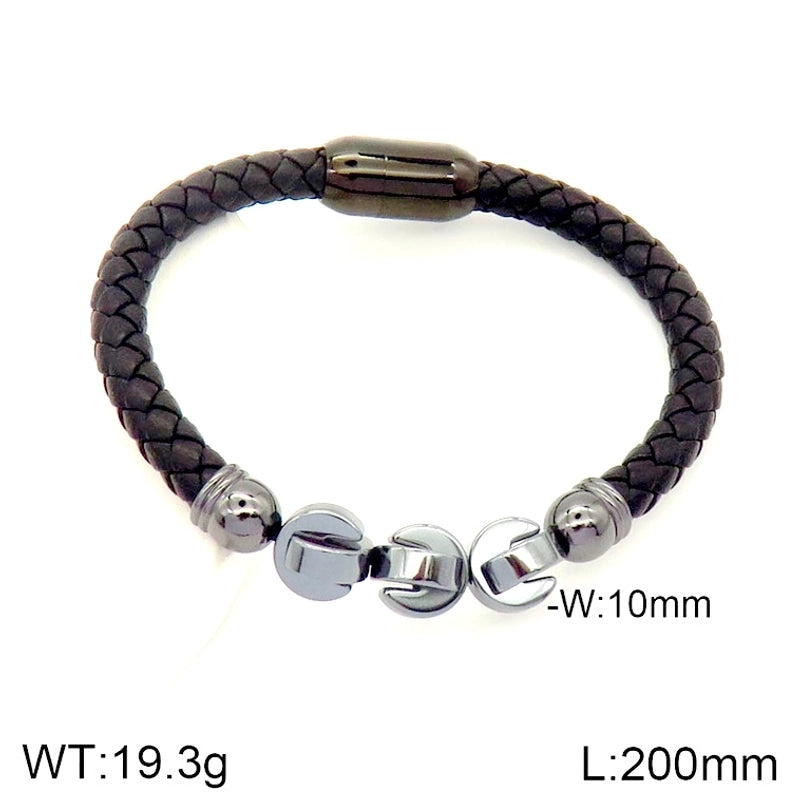 Hip-Hop Rock Punk Scorpion Skull 304 Stainless Steel Pu Leather Halloween Unisex Bangle Men Cord & Leather Bracelets