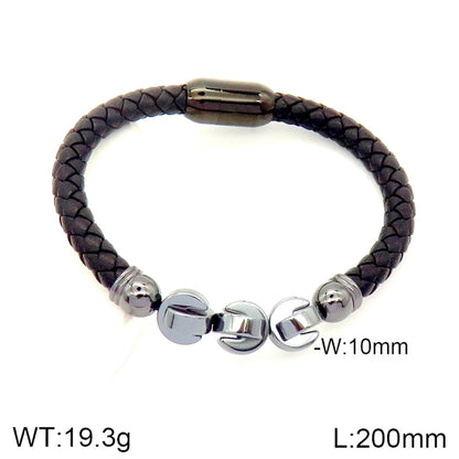 Hip-Hop Rock Punk Scorpion Skull 304 Stainless Steel Pu Leather Halloween Unisex Bangle Men Cord & Leather Bracelets