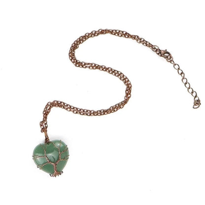 Minimalist Heart Shape Natural Stone Ferroalloy Pendant Necklace