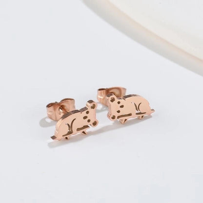 1 Pair Fashion Animal 304 Stainless Steel 18K Gold Plated Ear Studs