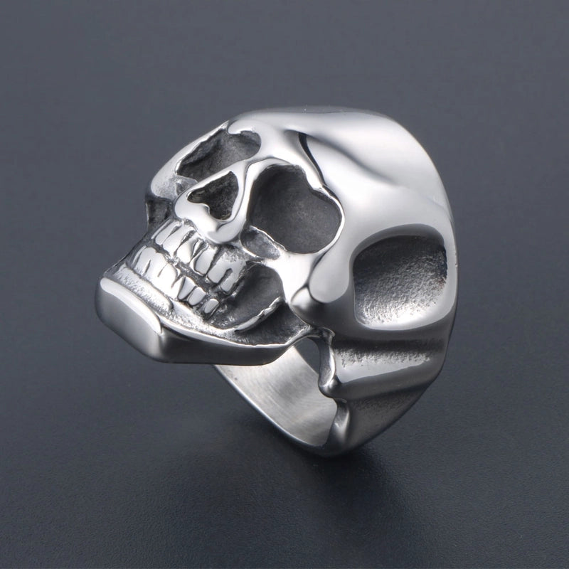 Retro Funny Punk Skull 304 Stainless Steel Polishing Rings